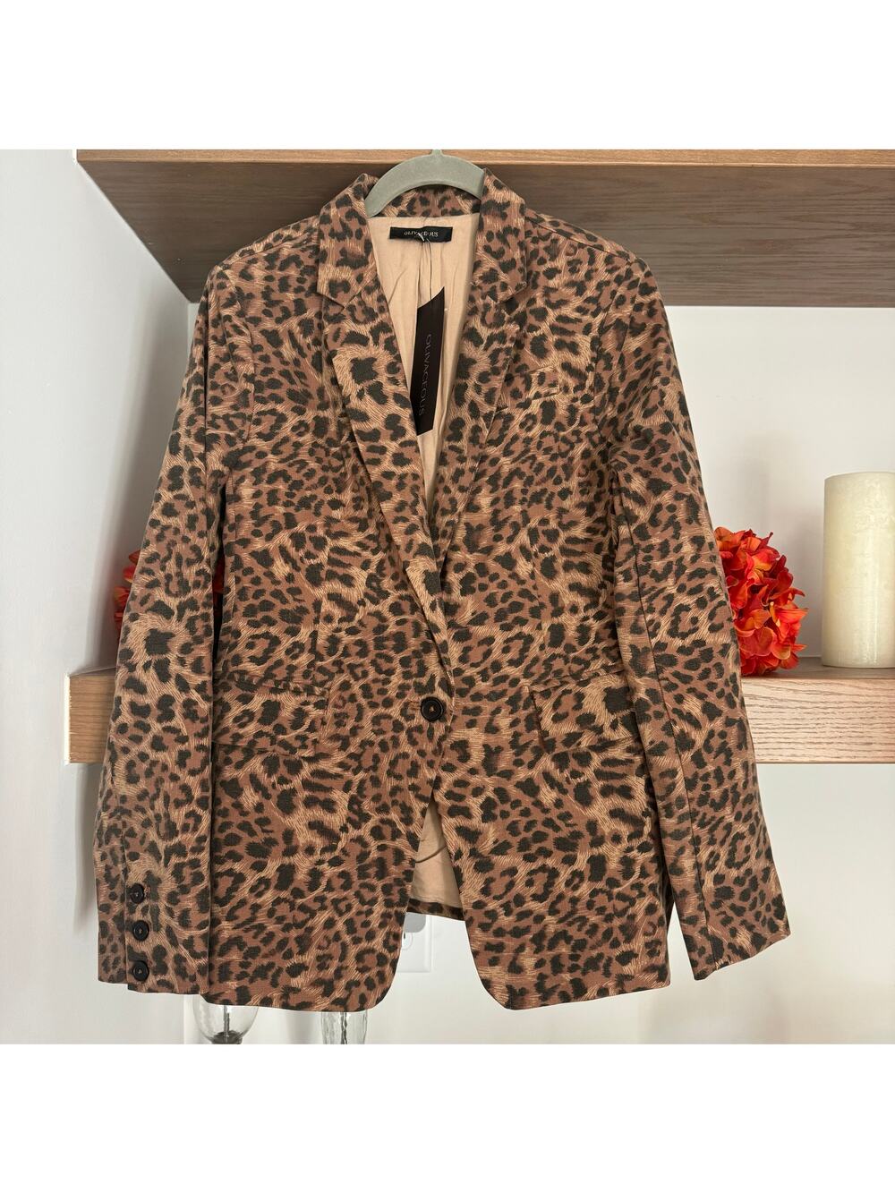 Olivaceous Animal Print Leopard Blazer